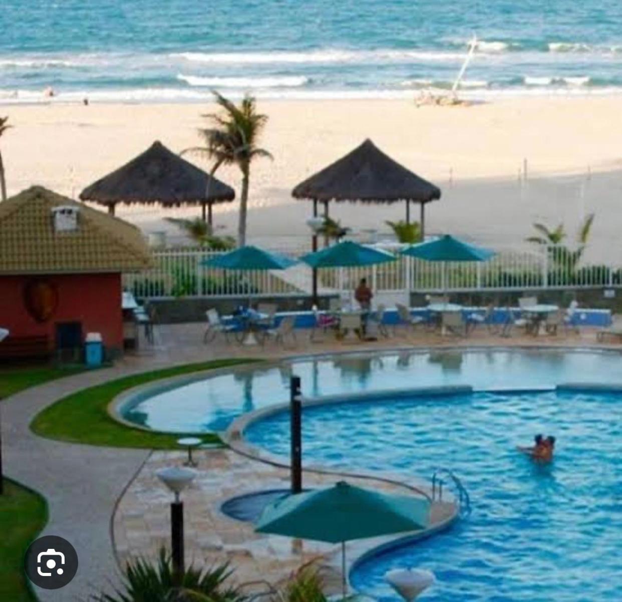 Apartamento Vista Total Do Mar Uma Cobertura A 400M Do Beach Park No Porto Das Dunas Aquiraz Condominio Terramaris Piscina Ampla Parque Infantil Sauna Estacionamento Privado Kültér fotó
